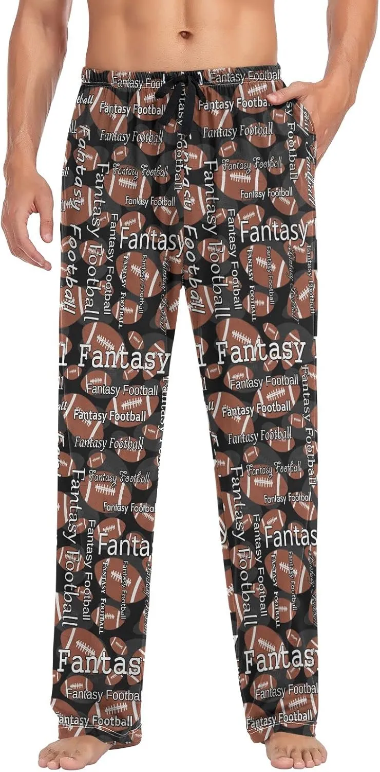 JUNZAN Fantasy Football Pajama Pants for Men Pj Pants Mens Pajama Bottoms S