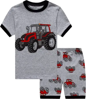 KikizYe Boys Short Sleeve Pajamas Kids Summer Pjs Children Pajamas