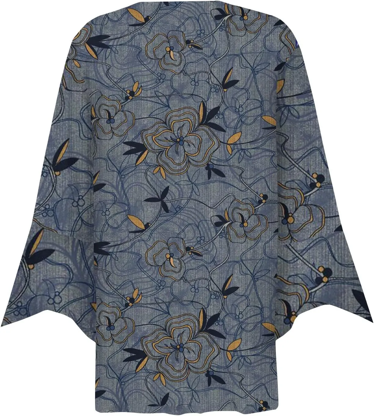 Kimono Cardigans for Women 3/4 Sleeve Button Down Cardigans Floral Printed Casual Loose Open Front Cardigan