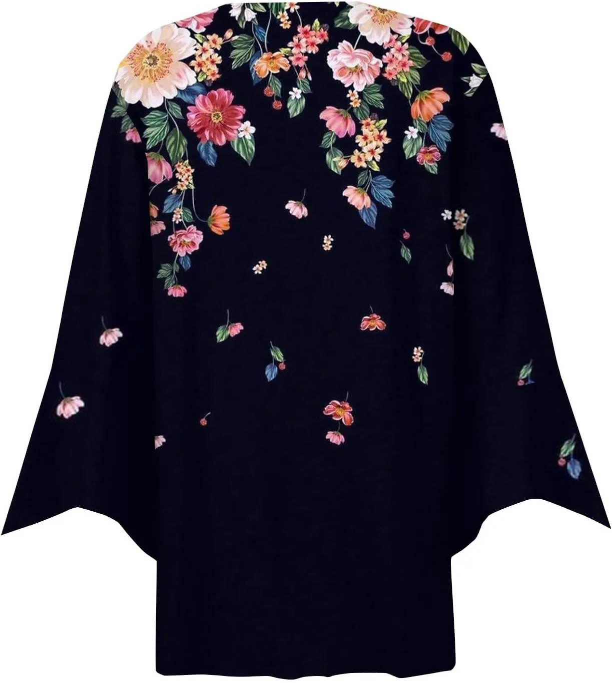 Kimono Cardigans for Women 3/4 Sleeve Button Down Cardigans Floral Printed Casual Loose Open Front Cardigan