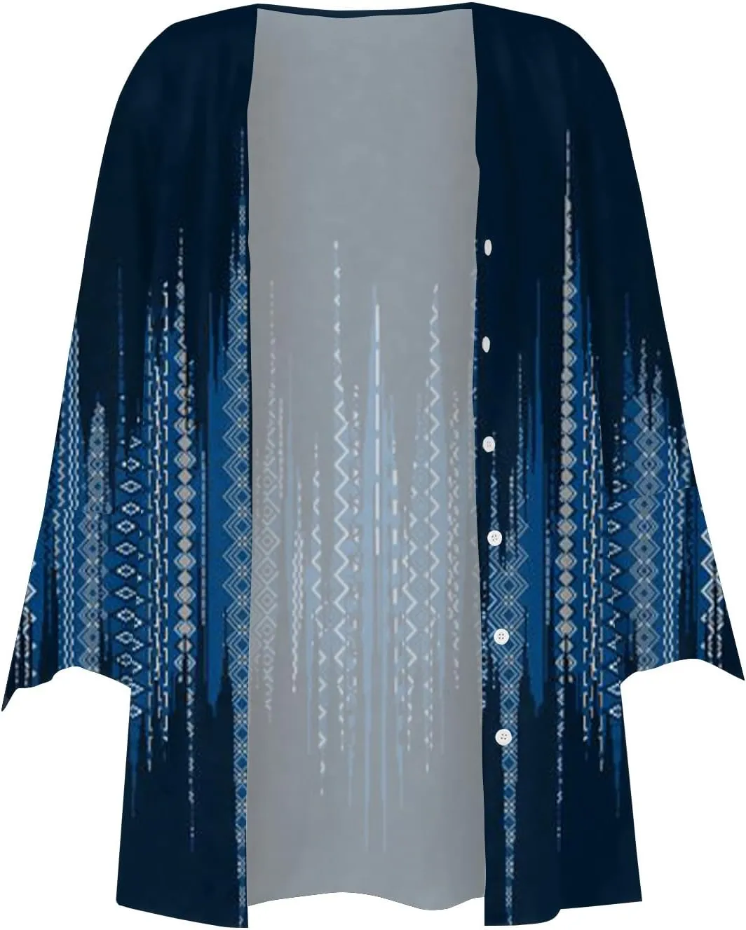 Kimono Cardigans for Women 3/4 Sleeve Button Down Cardigans Floral Printed Casual Loose Open Front Cardigan