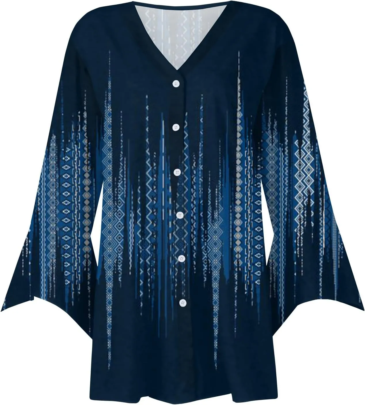 Kimono Cardigans for Women 3/4 Sleeve Button Down Cardigans Floral Printed Casual Loose Open Front Cardigan