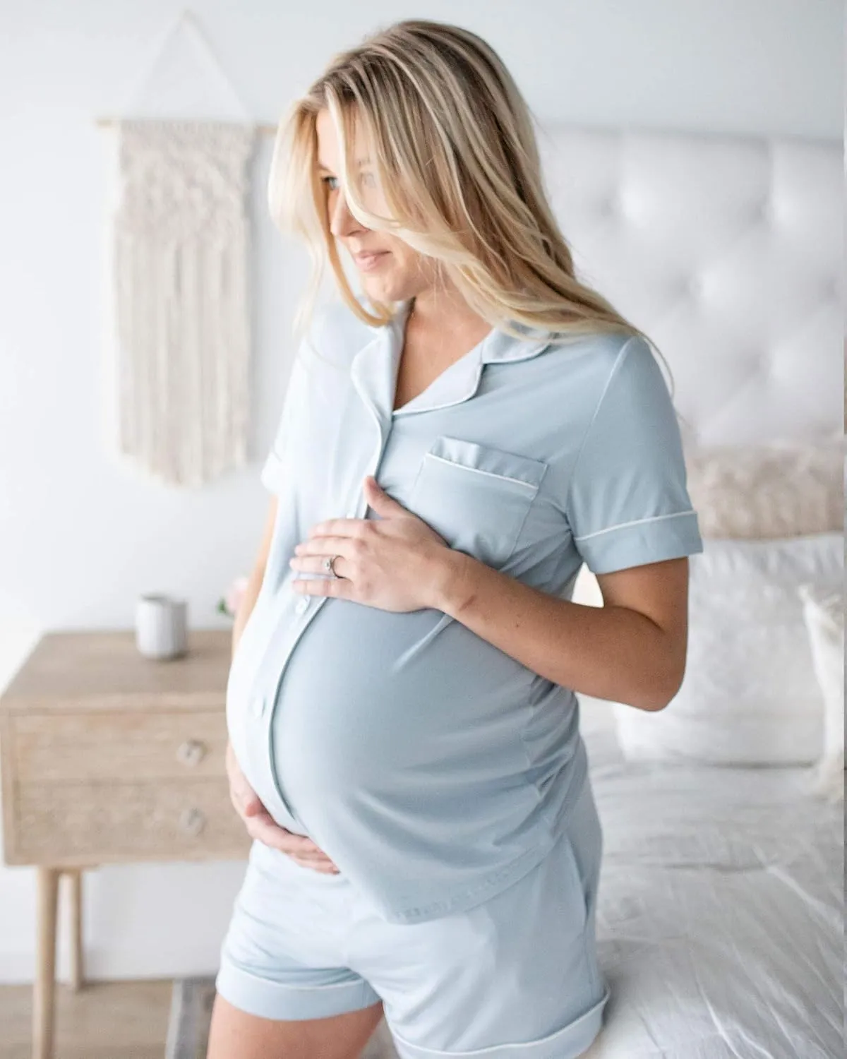 Kindred Bravely Clea Maternity Pajamas & Postpartum Lounge Sets for Women, Short Sleeve Nursing Pajamas