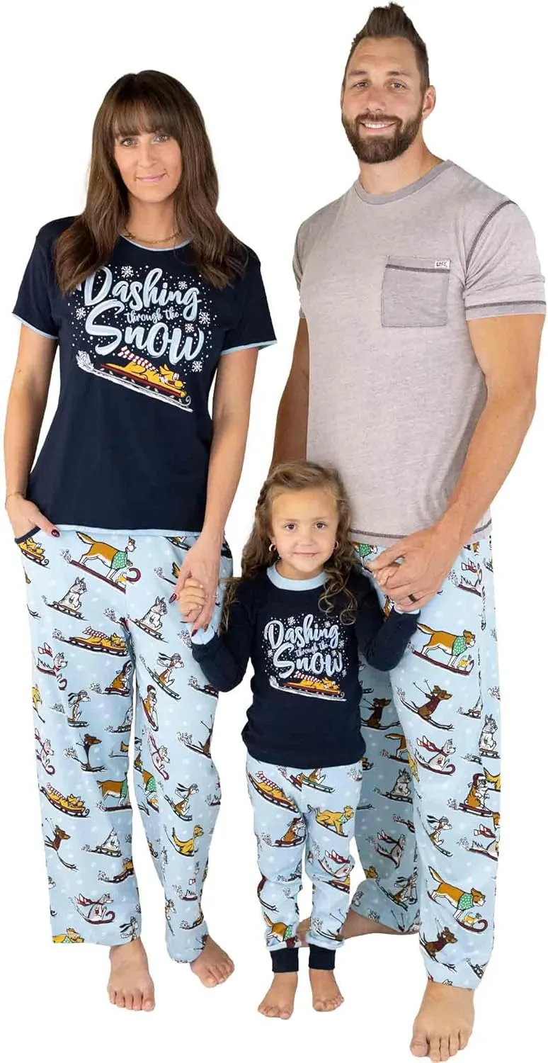 Lazy One Matching Holiday Pajamas for Family, Holiday Pajama Sets for Adults, Teens, Kids, Baby and Dog