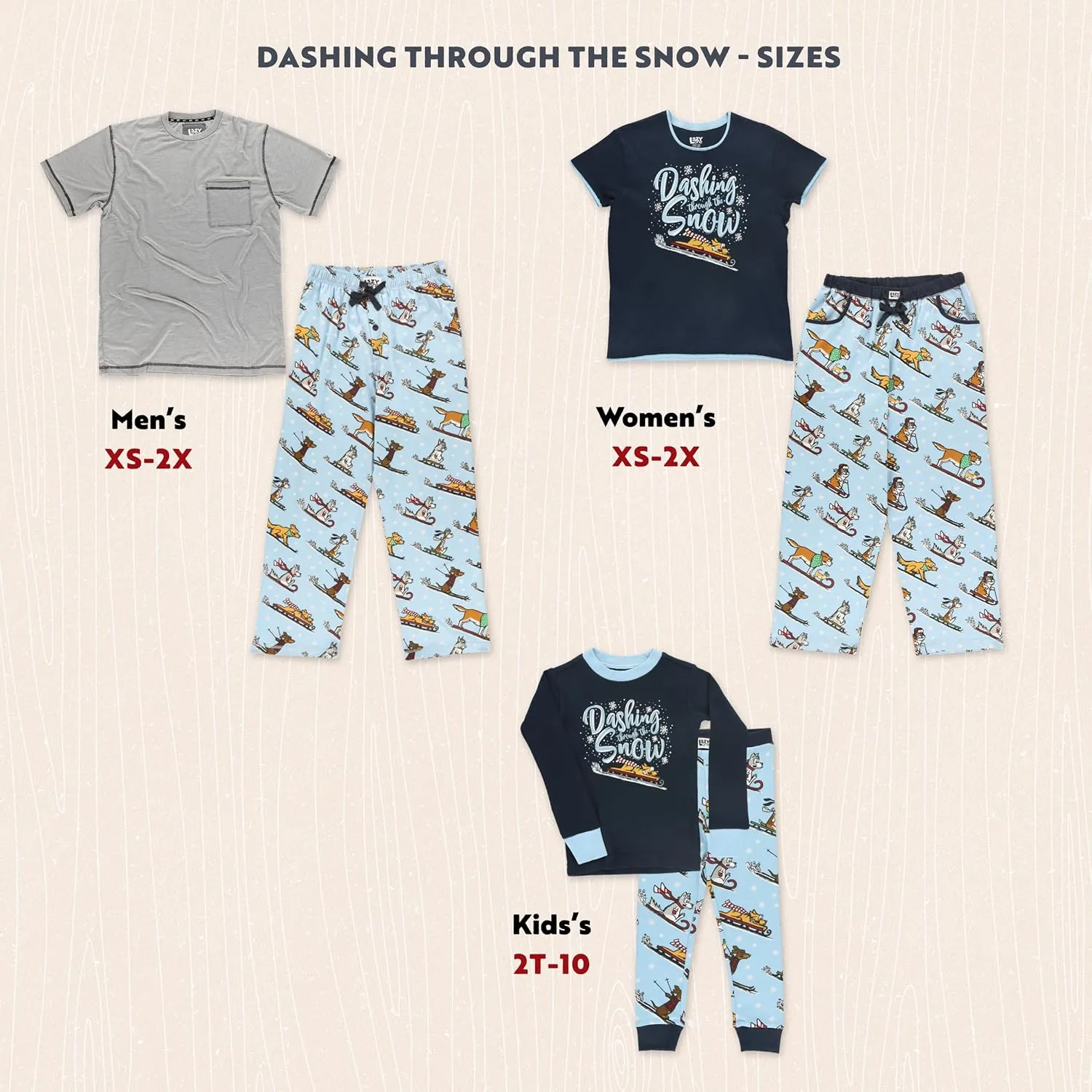 Lazy One Matching Holiday Pajamas for Family, Holiday Pajama Sets for Adults, Teens, Kids, Baby and Dog