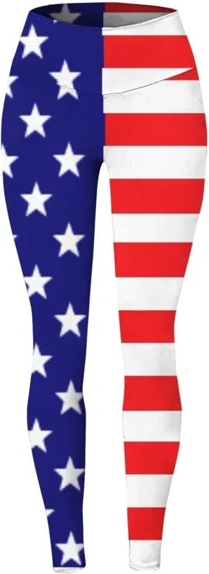 Leisure Leggings Women High Waist Skinny Yoga Pants Stripe Print Gym Workout Running Tights Compression Bottoms,Blue,M