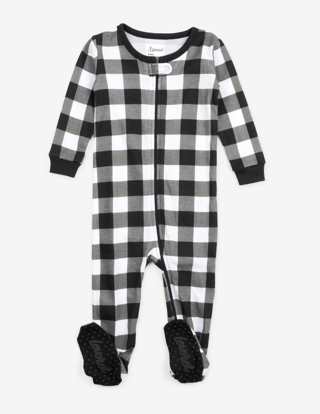 Leveret Kids Pajamas Baby Boys Girls Footed Pajamas Sleeper 100% Cotton Plaids (Size 6-12 Months-5 Toddler)
