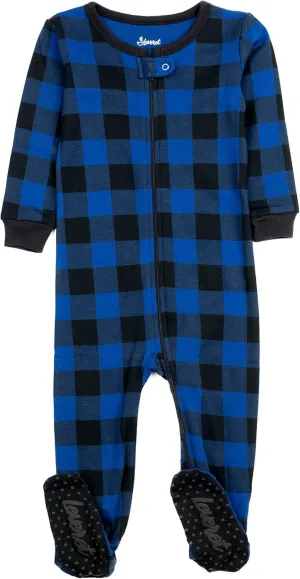 Leveret Kids Pajamas Baby Boys Girls Footed Pajamas Sleeper 100% Cotton Plaids (Size 6-12 Months-5 Toddler)