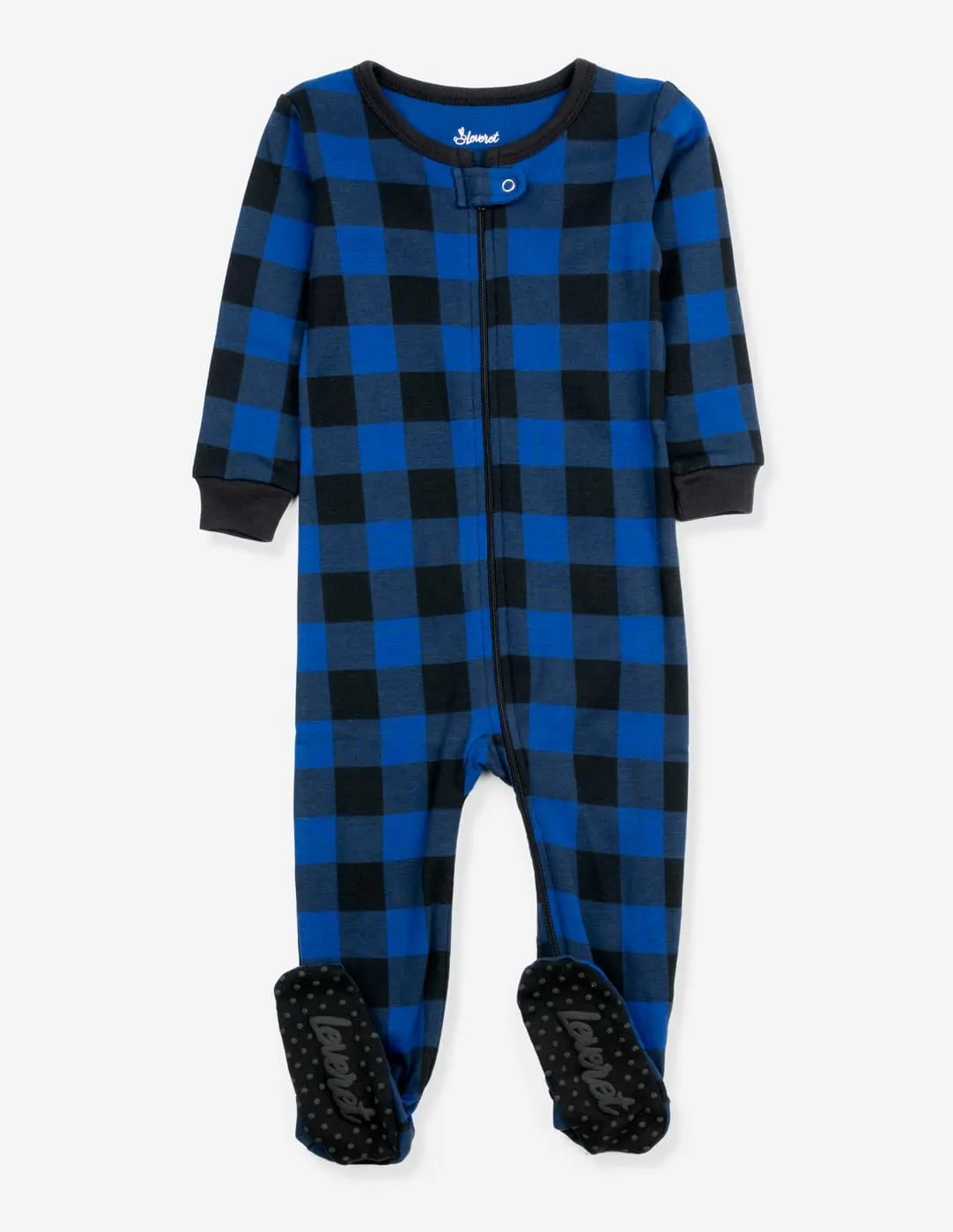 Leveret Kids Pajamas Baby Boys Girls Footed Pajamas Sleeper 100% Cotton Plaids (Size 6-12 Months-5 Toddler)