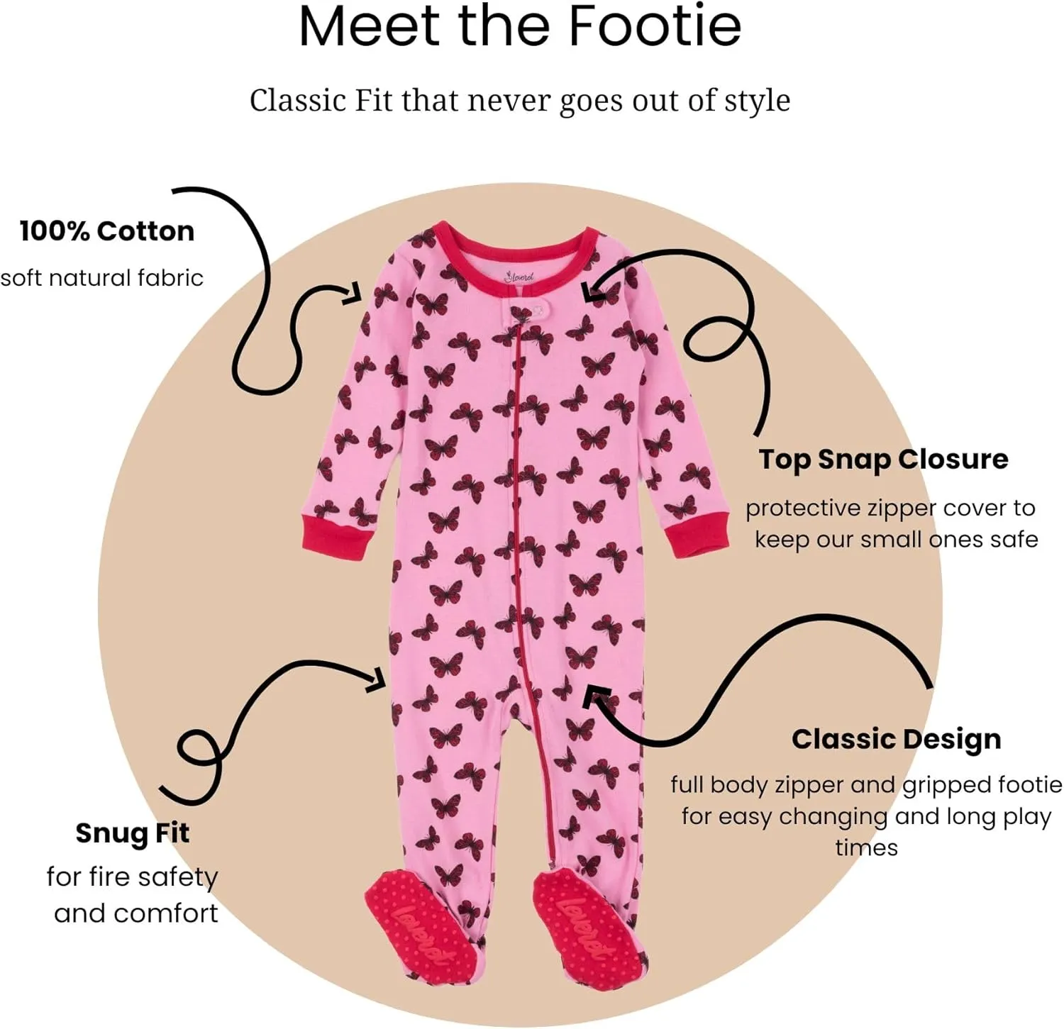 Leveret Kids Pajamas Baby Boys Girls Footed Pajamas Sleeper 100% Cotton (Size 6-12 Months-5 Toddler)