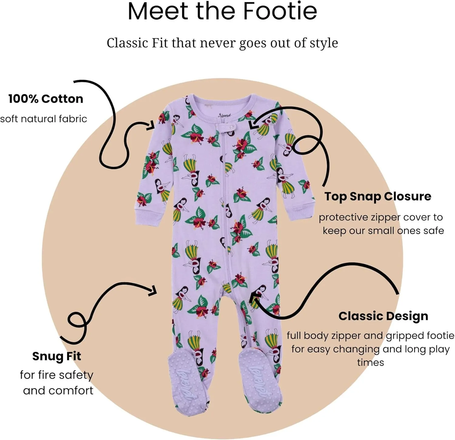 Leveret Kids Pajamas Baby Boys Girls Footed Pajamas Sleeper 100% Cotton (Size 6-12 Months-5 Toddler)