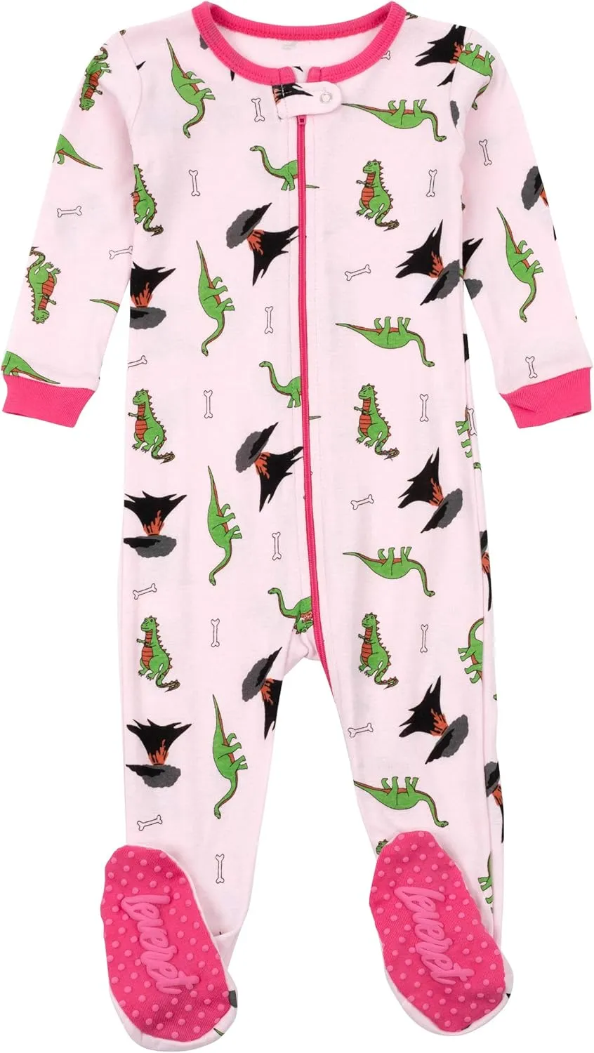 Leveret Kids Pajamas Baby Boys Girls Footed Pajamas Sleeper 100% Cotton (Size 6-12 Months-5 Toddler)