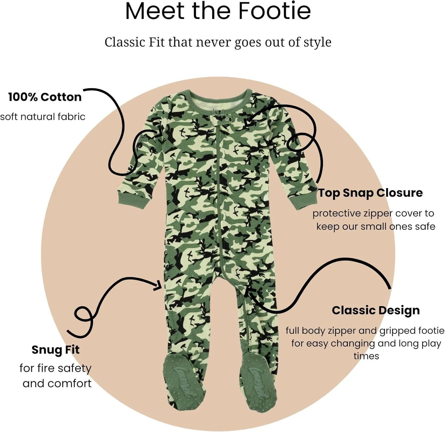 Leveret Kids Pajamas Baby Boys Girls Footed Pajamas Sleeper 100% Cotton (Size 6-12 Months-5 Toddler)