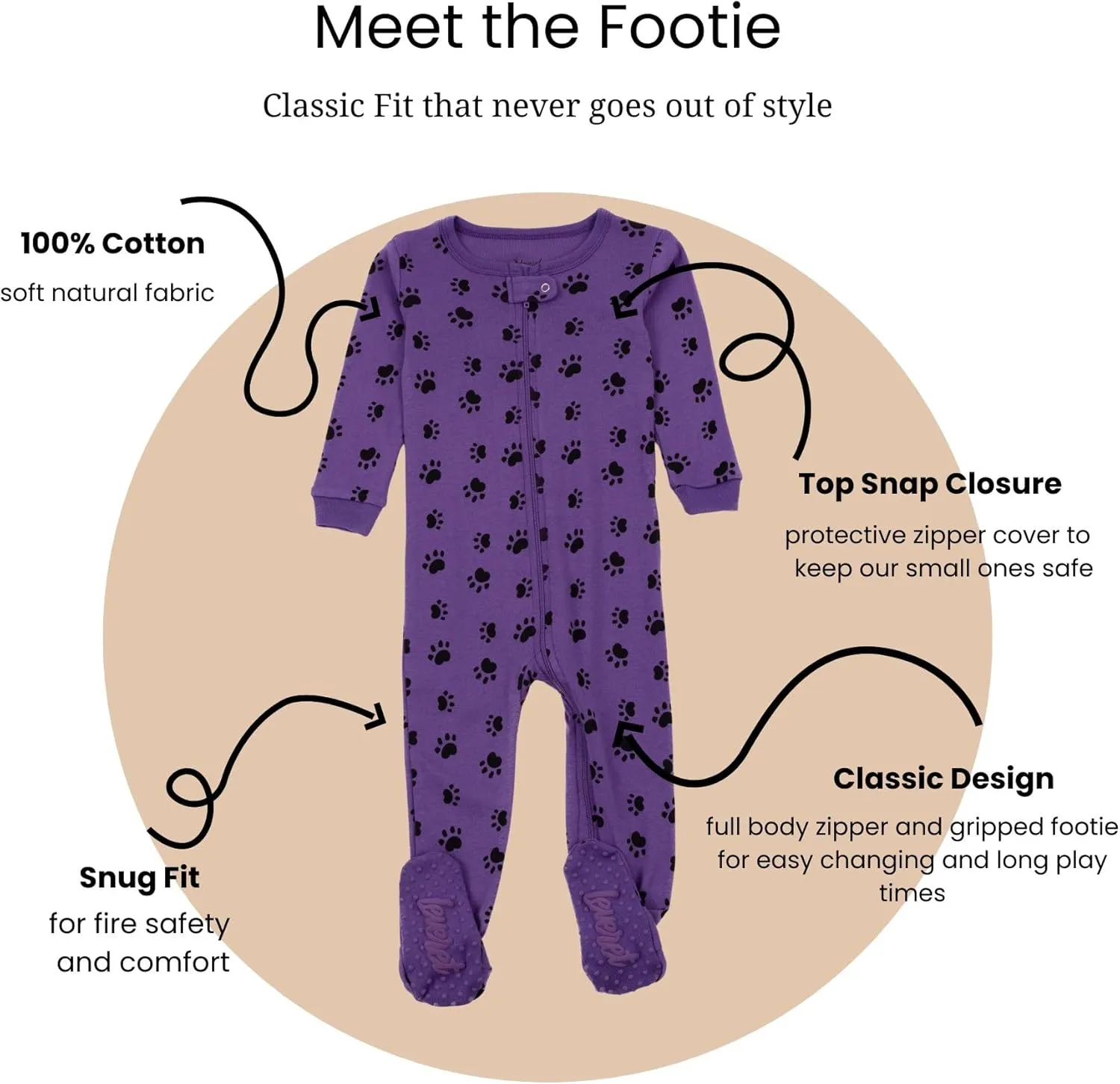 Leveret Kids Pajamas Baby Boys Girls Footed Pajamas Sleeper 100% Cotton (Size 6-12 Months-5 Toddler)