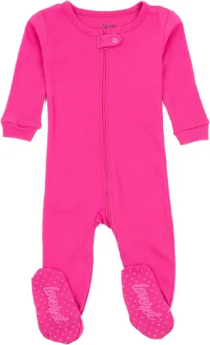 Leveret Kids Pajamas Baby Boys Girls Footed Pajamas Sleeper 100% Cotton Solids (Size 0 Months-5 Toddler)