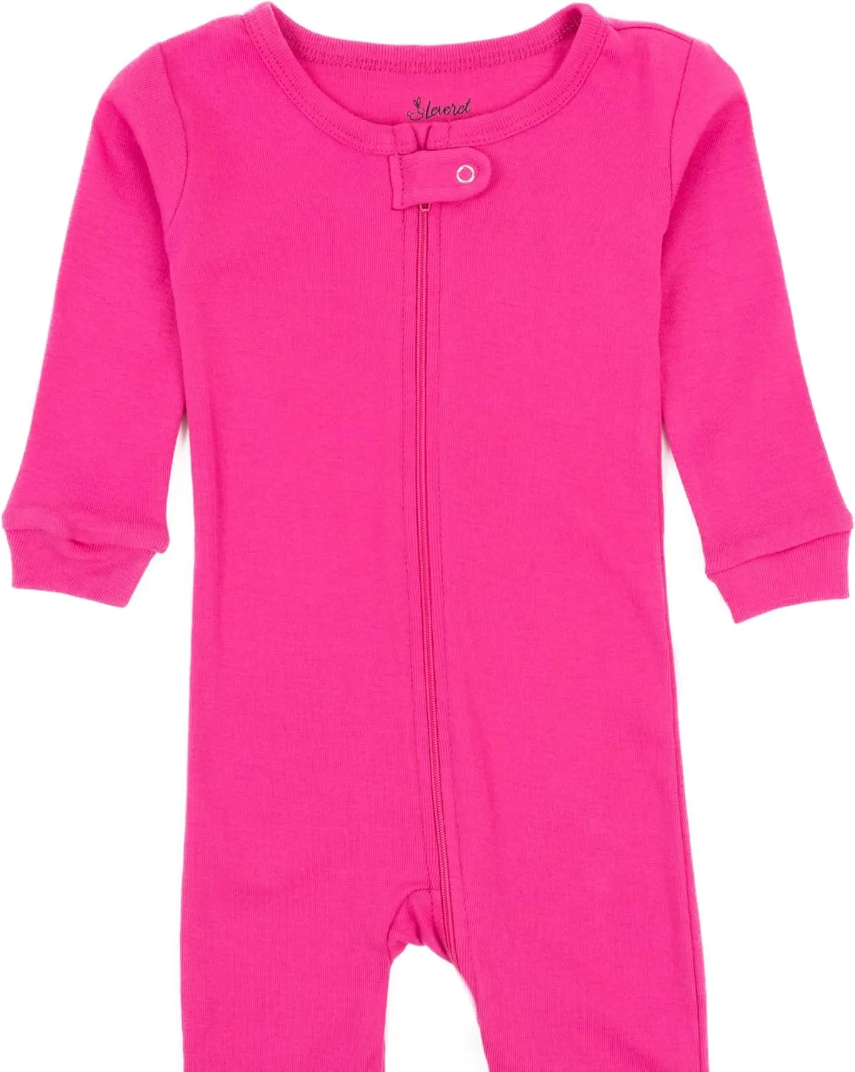 Leveret Kids Pajamas Baby Boys Girls Footed Pajamas Sleeper 100% Cotton Solids (Size 0 Months-5 Toddler)