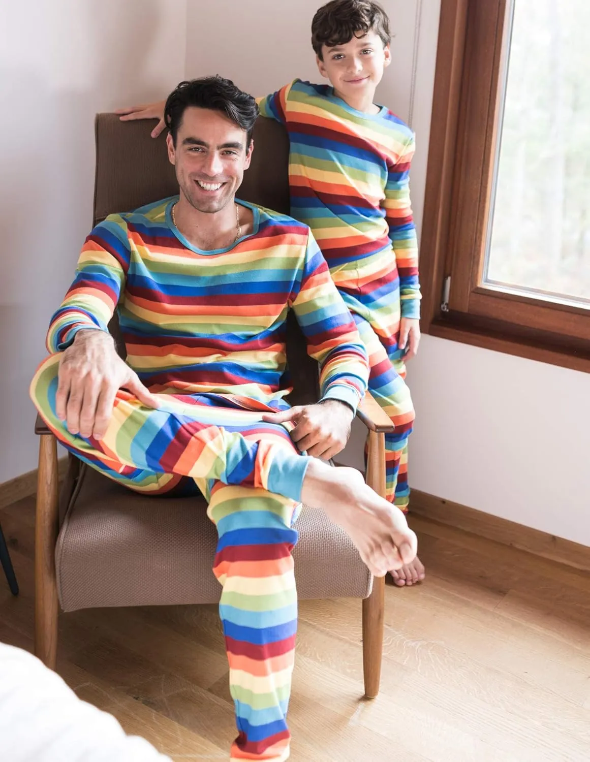Leveret Mens Stripes Pajamas 2 Piece Pajamas 100% Cotton Christmas styles (Size X-Small-XX-Large)
