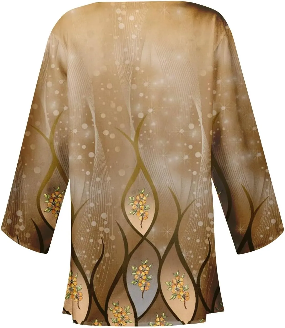 Lightweight Cardigans for Women 3/4 Sleeve Trendy Open Front Cardigan Floral Printed Comfy Dressy Cardigans