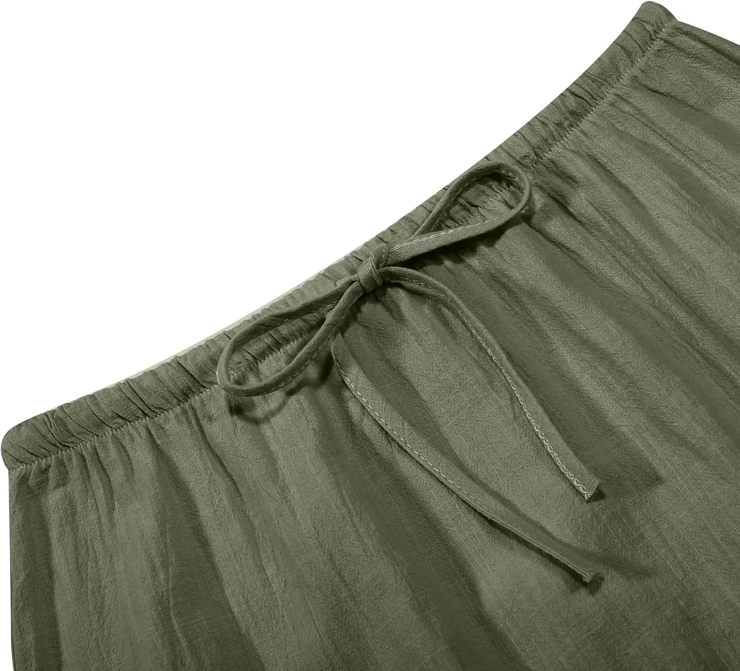 Linen Maxi Skirt Drawstring Waist A Line Long Flowy Skirts Floor Length Trendy Boho Comfy Summer Beach Vacation