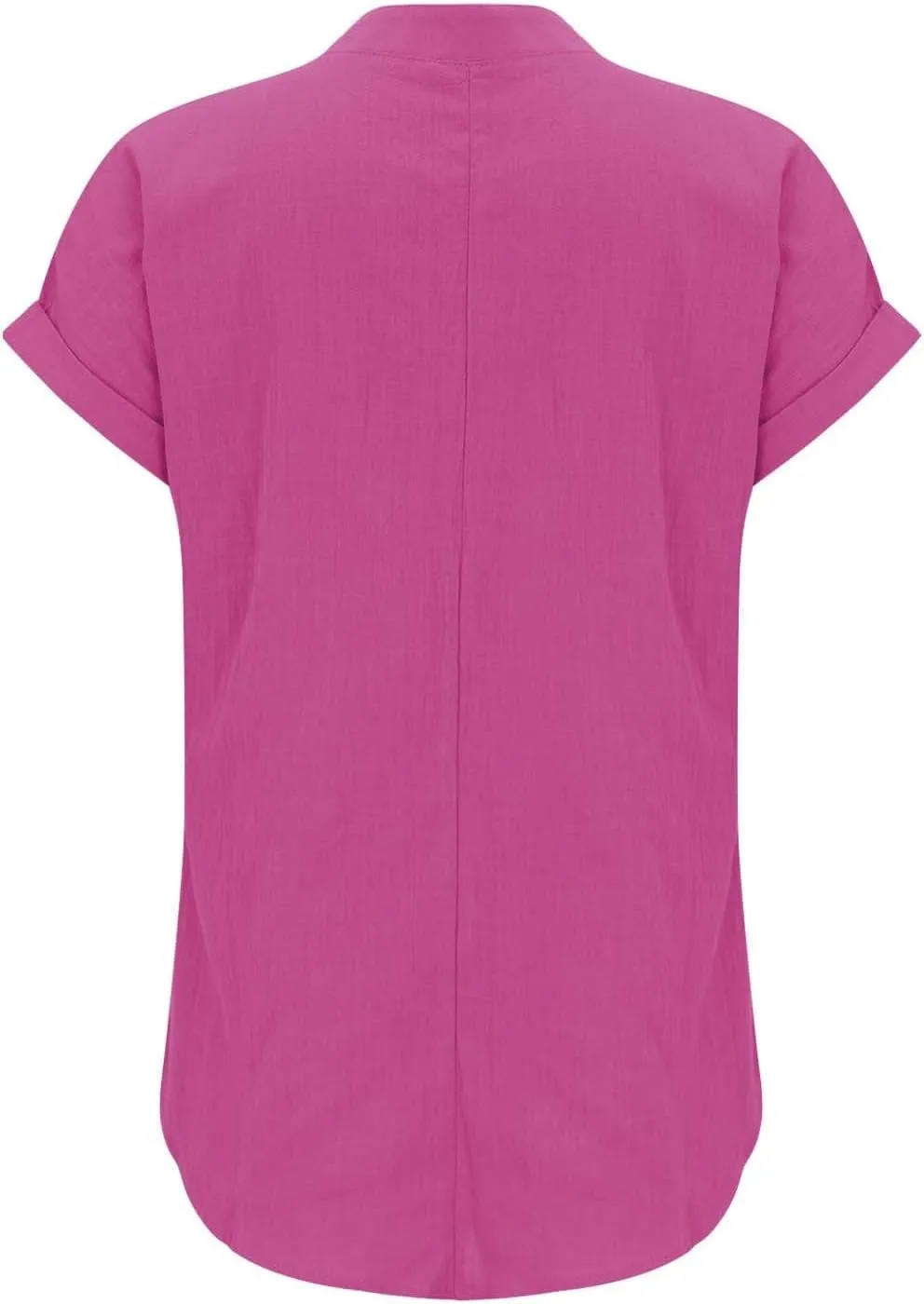 Linen Shirts for Women Trendy Casual Button Down Short Sleeve Cotton Shirts Loose Summer V Neck Business Work Collared Tops