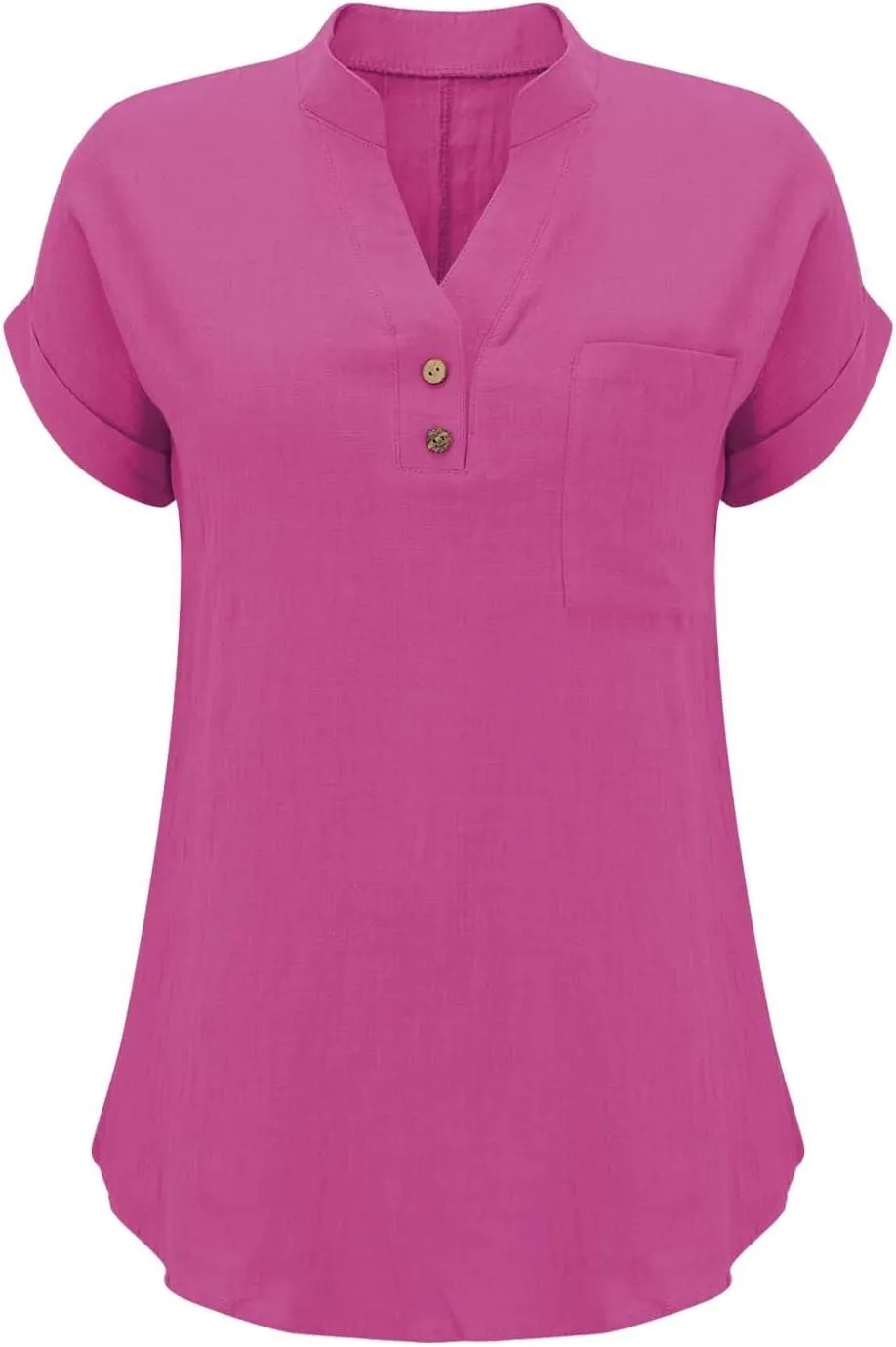 Linen Shirts for Women Trendy Casual Button Down Short Sleeve Cotton Shirts Loose Summer V Neck Business Work Collared Tops