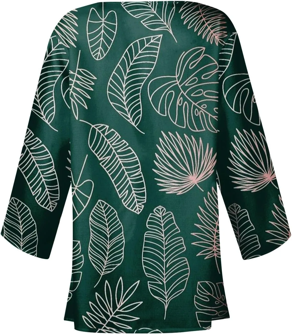Long Cardigans for Women Trendy 3/4 Sleeve Casual Loose Open Front Cardigan Floral Printed Comfy Dressy Cardigans