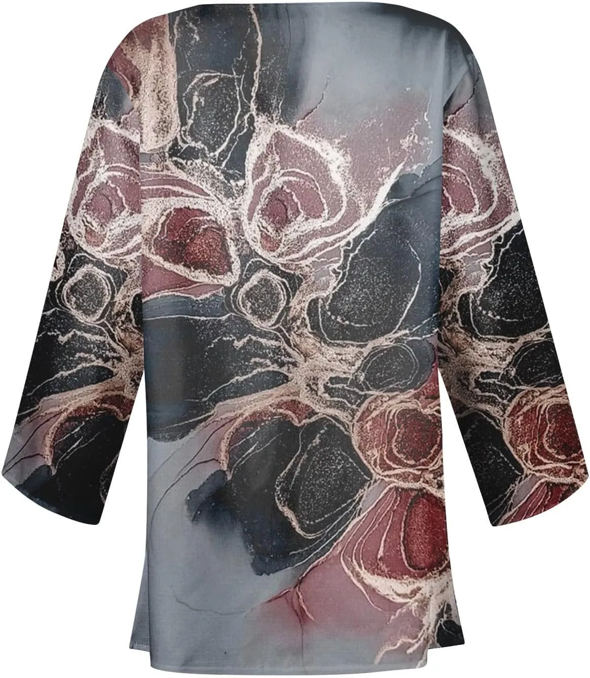 Long Cardigans for Women Trendy 3/4 Sleeve Casual Loose Open Front Cardigan Floral Printed Comfy Dressy Cardigans