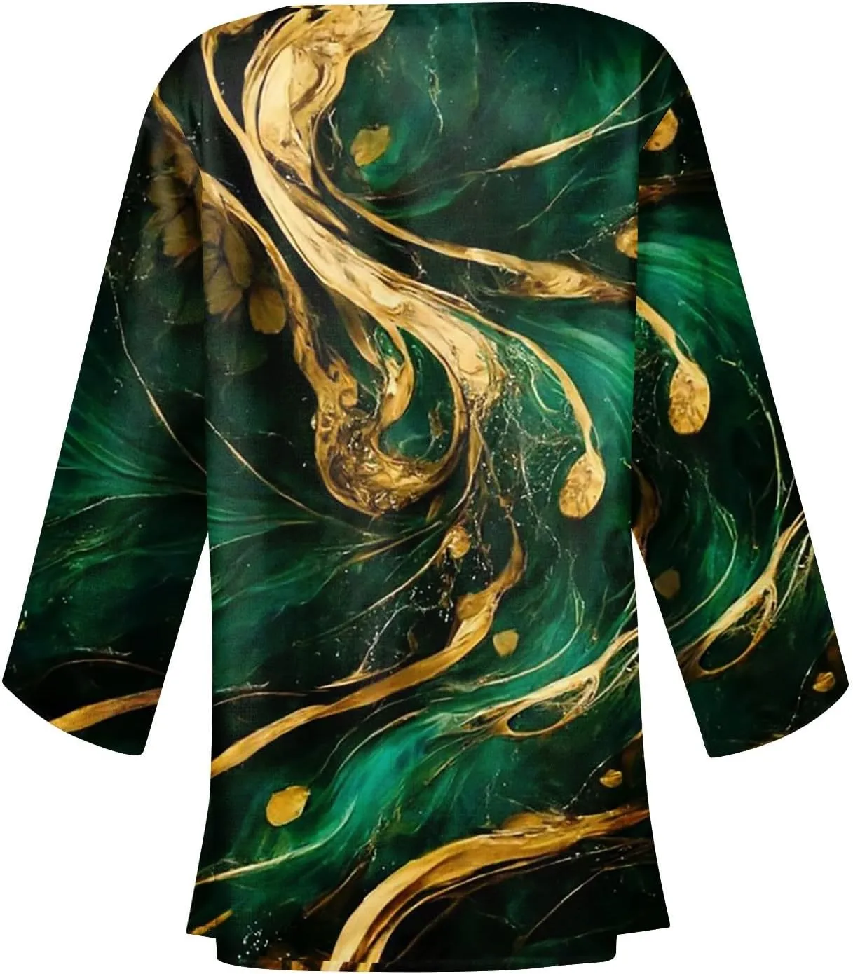 Long Cardigans for Women Trendy 3/4 Sleeve Casual Loose Open Front Cardigan Floral Printed Comfy Dressy Cardigans