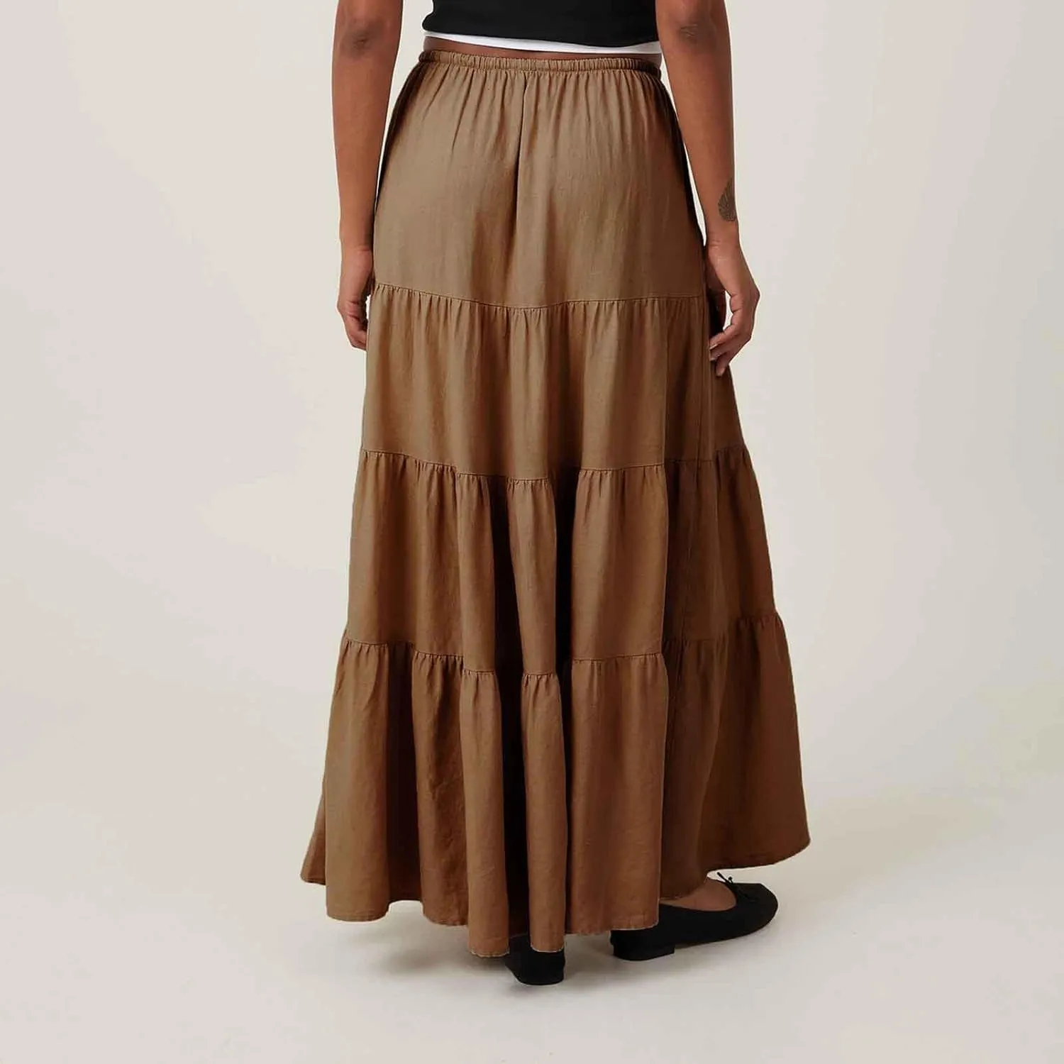 Long Flowy Skirts for Women Boho Summer Tiered Skirts Drawstring Waist Casual Maxi Skirts A Line Beach Skirts