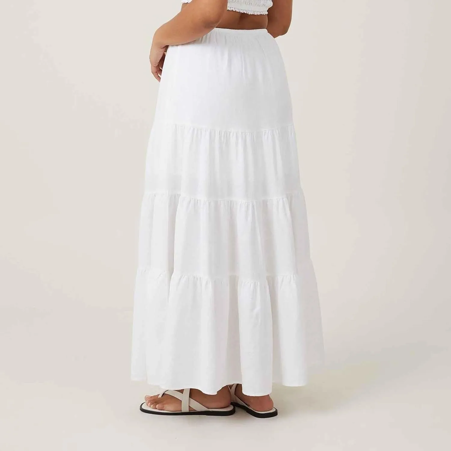 Long Flowy Skirts for Women Boho Summer Tiered Skirts Drawstring Waist Casual Maxi Skirts A Line Beach Skirts