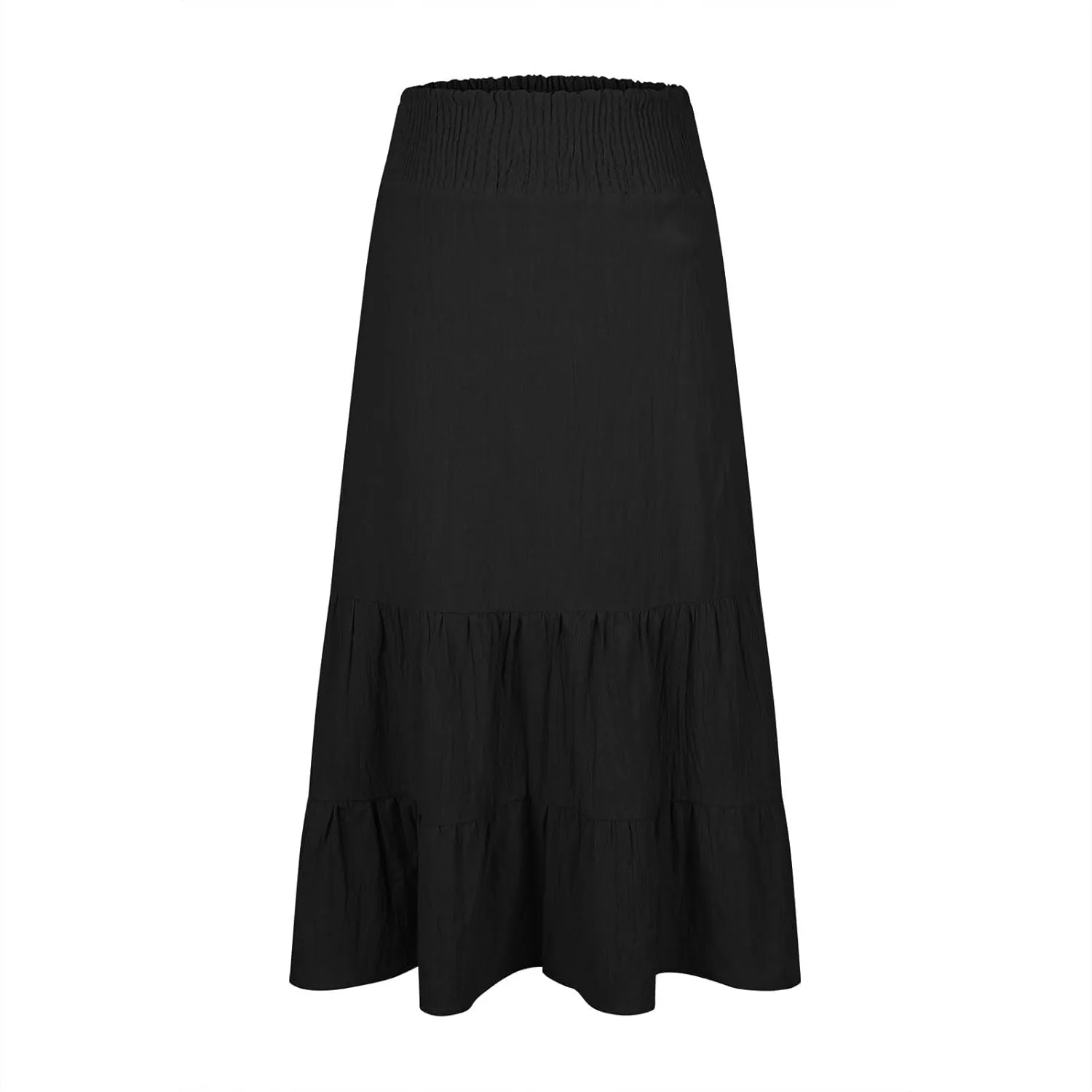 Long Flowy Skirts for Women Summer Ruffle Skirts High Waist Boho Skirts Pleated A Line Skirts Casual Vacation Skirts