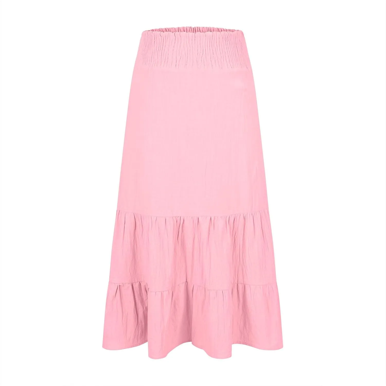 Long Flowy Skirts for Women Summer Ruffle Skirts High Waist Boho Skirts Pleated A Line Skirts Casual Vacation Skirts