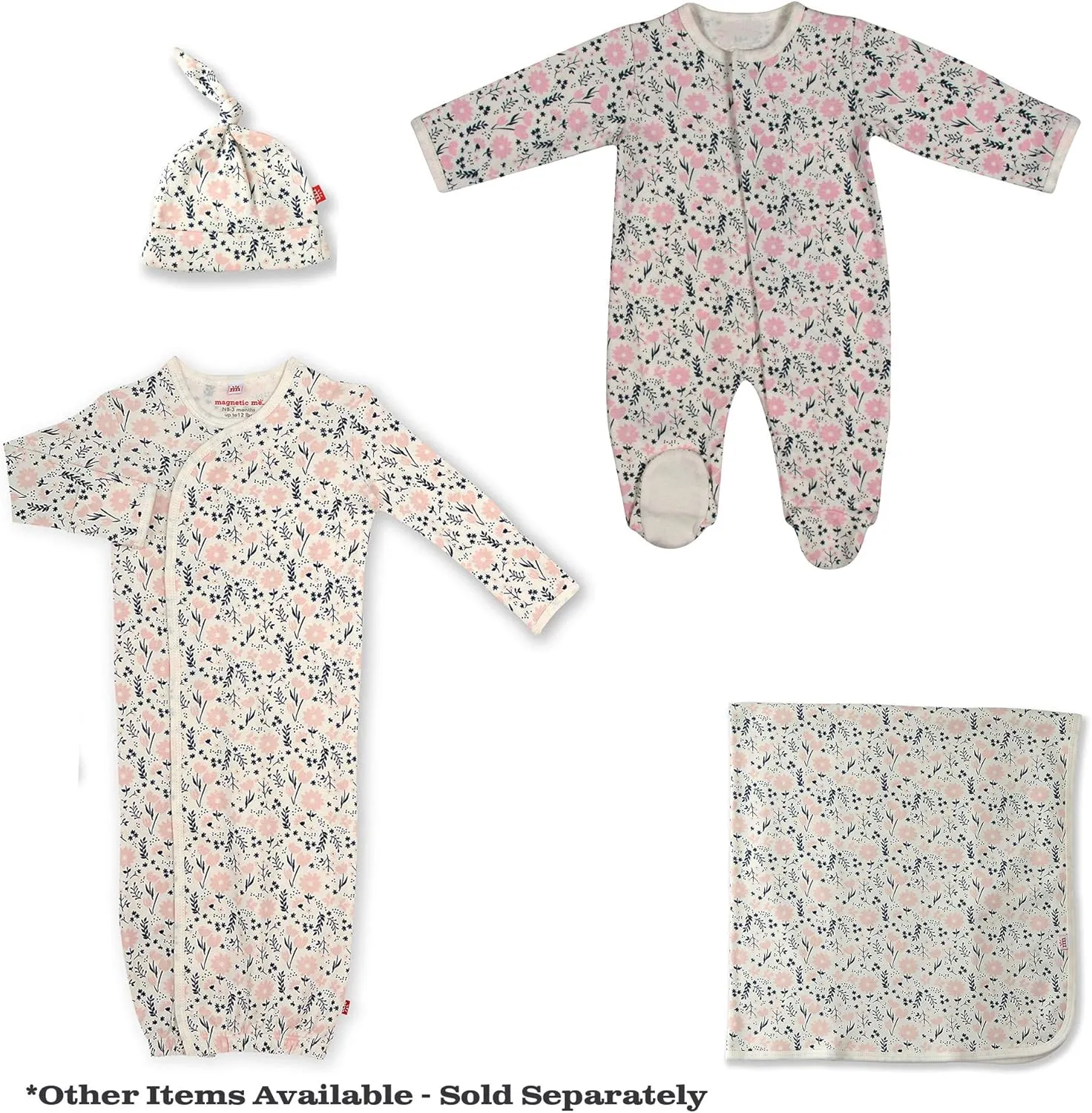 Magnetic Me Footie Pajamas - 100% Organic Cotton Baby Pajamas - Quick Magnetic Fastener Sleeper for Baby Boy and Girl