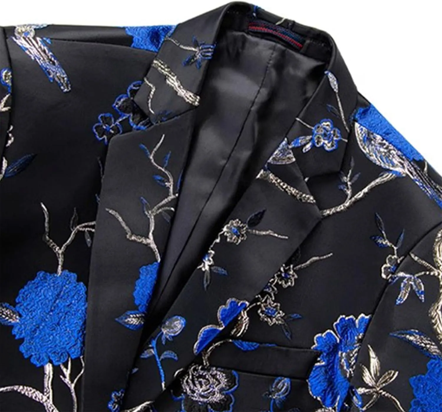 Mens 2 Piece Floral Dress Suit One Button Dinner Tuxedo Jacket & Pants Luxury Printed Wedding Blazer