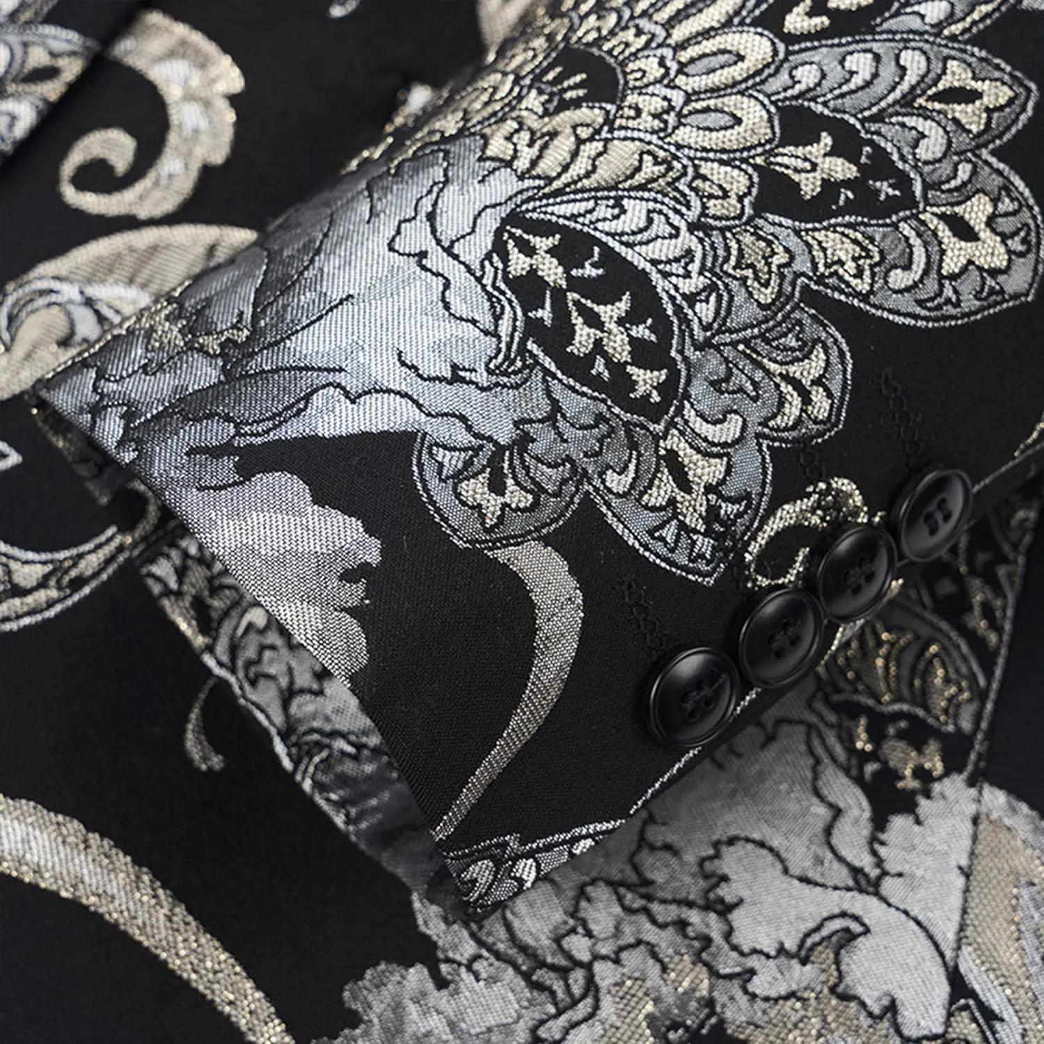 Mens 2 Piece Floral Dress Suit One Button Dinner Tuxedo Jacket & Pants Luxury Printed Wedding Blazer