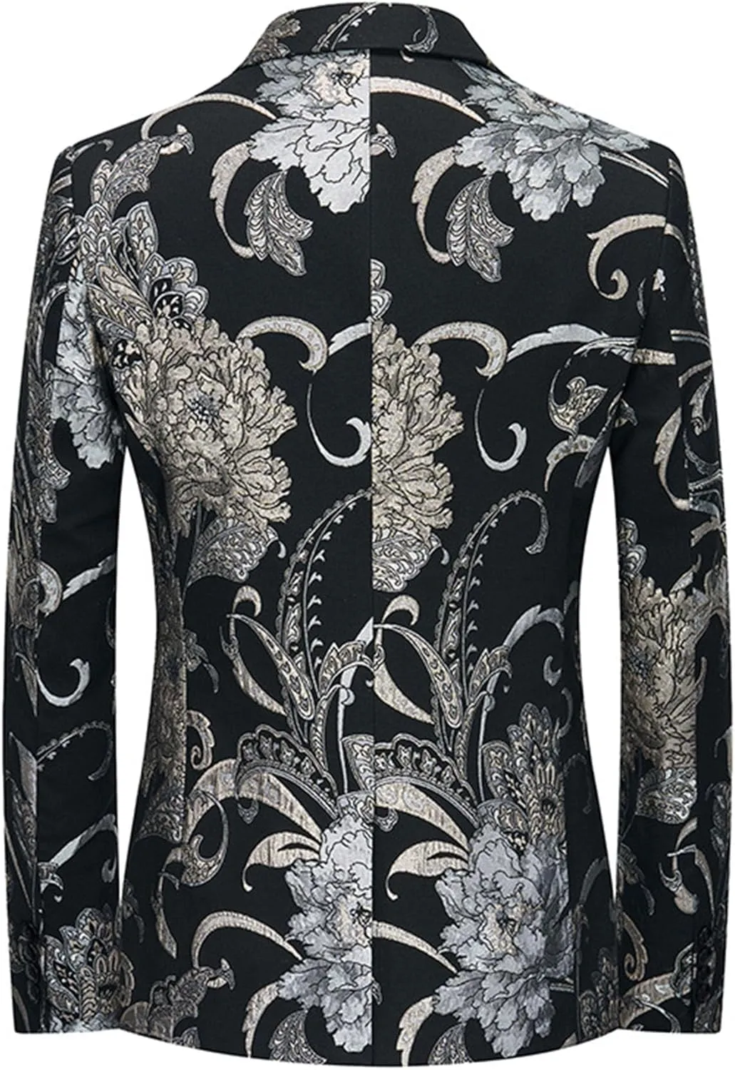 Mens 2 Piece Floral Dress Suit One Button Dinner Tuxedo Jacket & Pants Luxury Printed Wedding Blazer