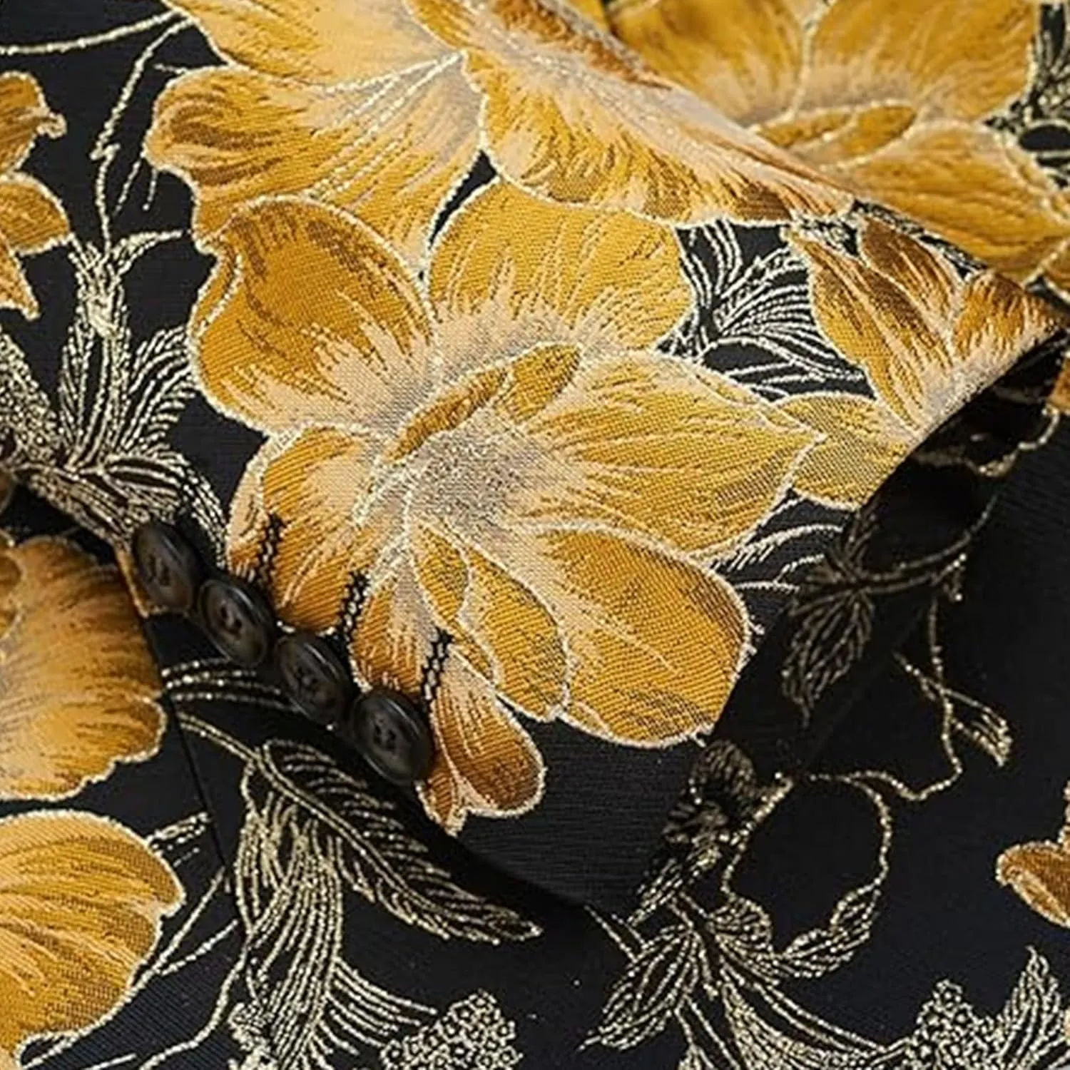 Mens 2 Piece Floral Dress Suit One Button Dinner Tuxedo Jacket & Pants Luxury Printed Wedding Blazer
