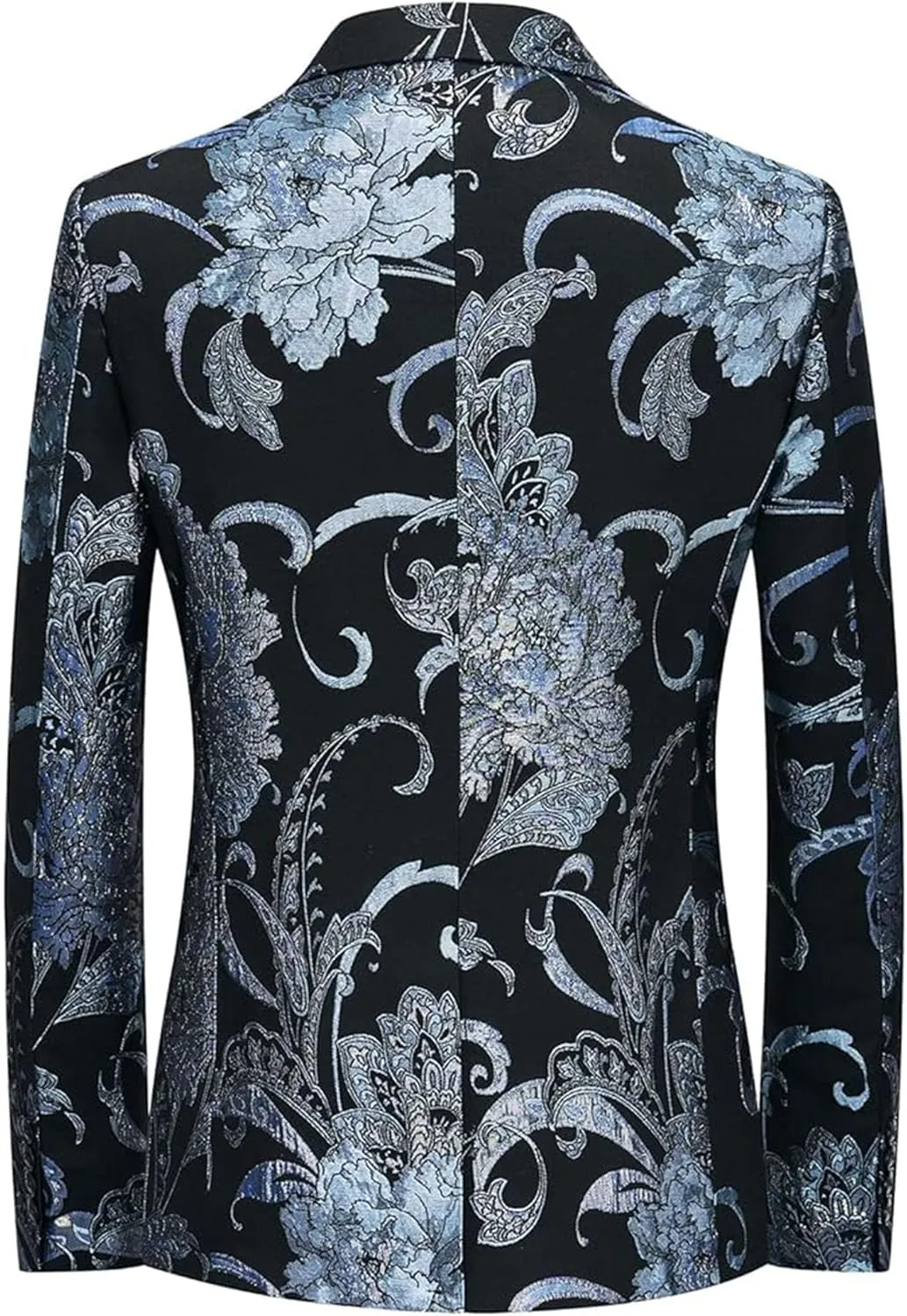 Mens 2 Piece Floral Dress Suit One Button Dinner Tuxedo Jacket & Pants Luxury Printed Wedding Blazer