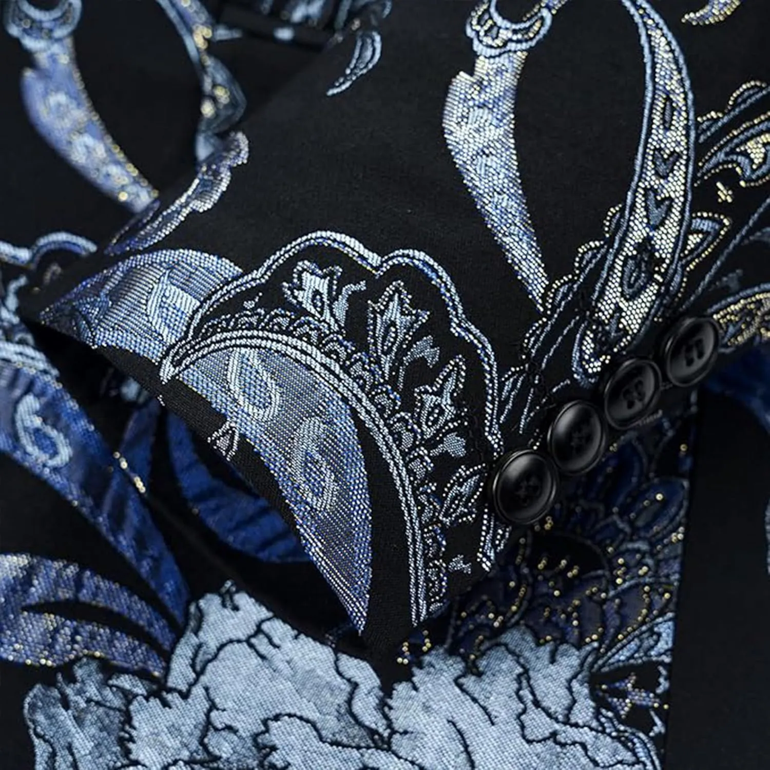 Mens 2 Piece Floral Dress Suit One Button Dinner Tuxedo Jacket & Pants Luxury Printed Wedding Blazer