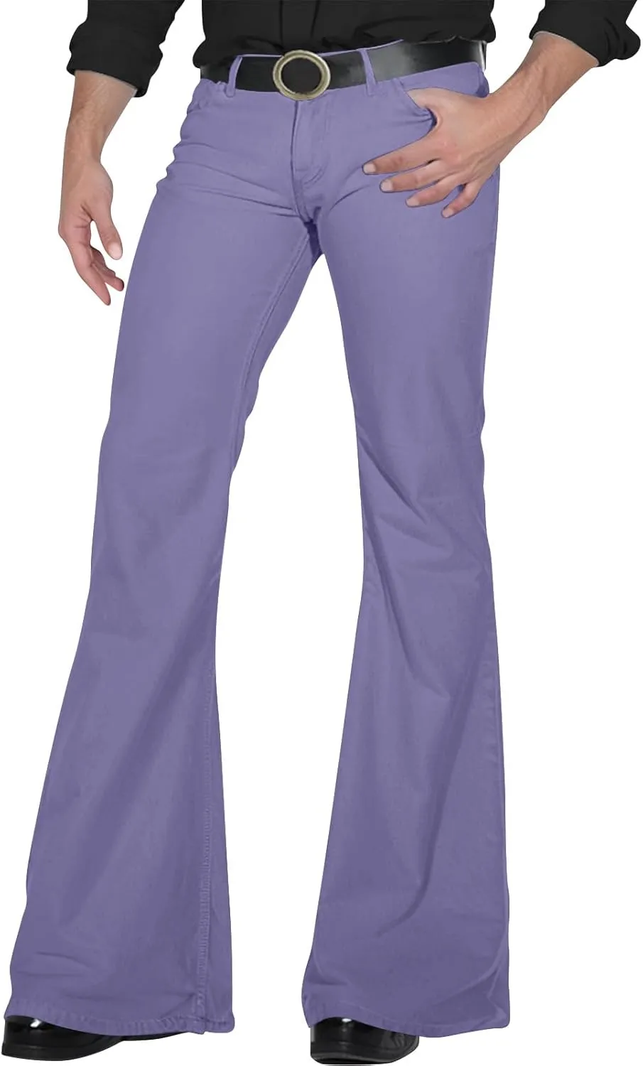 Mens Bell Bottoms Pants 70S Disco Jeans Pants Vintage Denim Pant Slim Fit Flared Pant Stretch Twill Trousers