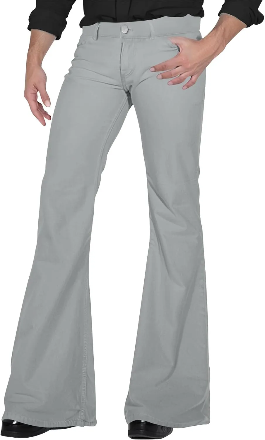Mens Bell Bottoms Pants 70S Disco Jeans Pants Vintage Denim Pant Slim Fit Flared Pant Stretch Twill Trousers