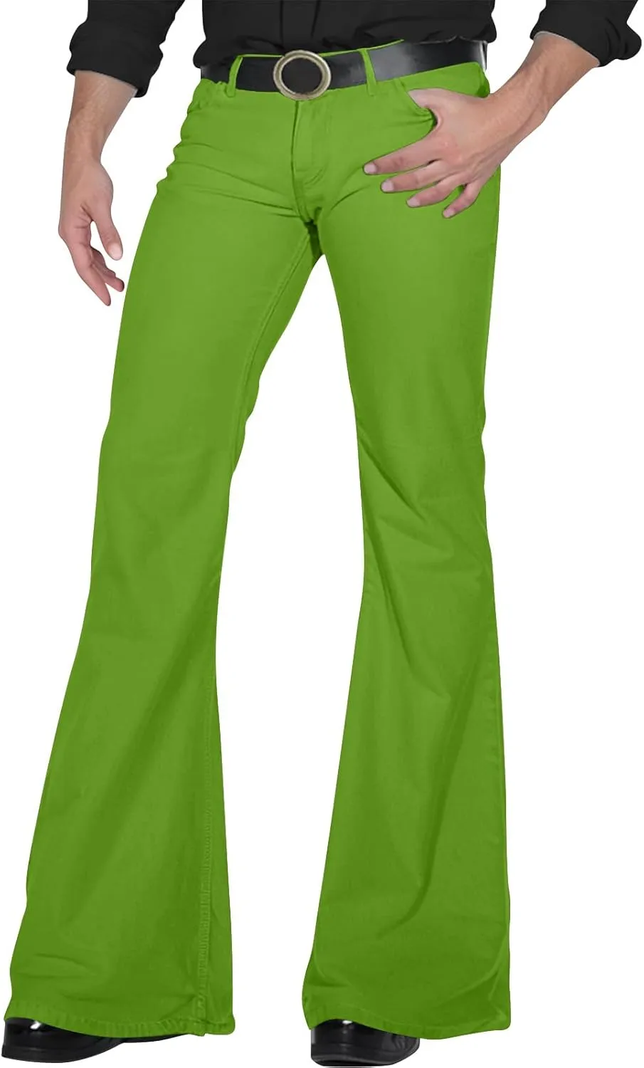 Mens Bell Bottoms Pants 70S Disco Jeans Pants Vintage Denim Pant Slim Fit Flared Pant Stretch Twill Trousers