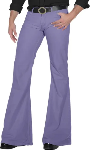 Mens Bell Bottoms Pants 70S Disco Jeans Pants Vintage Denim Pant Slim Fit Flared Pant Stretch Twill Trousers