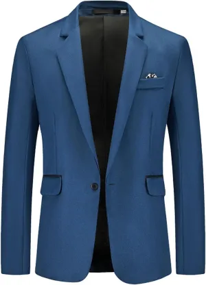 Men's Blazer Jacket Lightweight Casual Sport Coat Classic One Button Stretch Blazer Suit Jacket Sport Coat