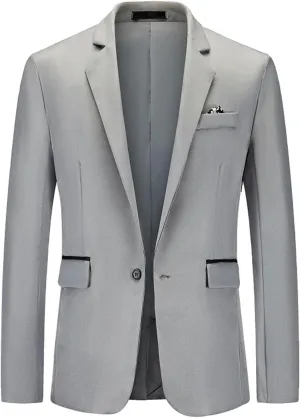 Men's Blazer Jacket Lightweight Casual Sport Coat Classic One Button Stretch Blazer Suit Jacket Sport Coat
