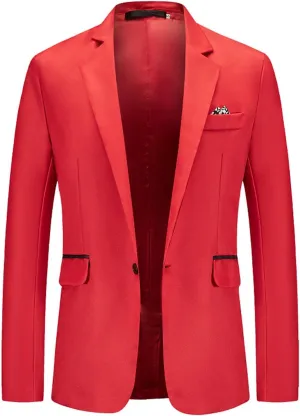 Men's Blazer Jacket Lightweight Casual Sport Coat Classic One Button Stretch Blazer Suit Jacket Sport Coat