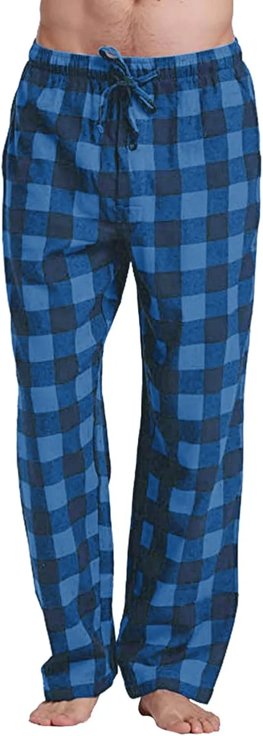 Men’s Buffalo Plaid Pajama Pants with Pockets Soft Comfy PJs Bottoms Sleep Loungewear