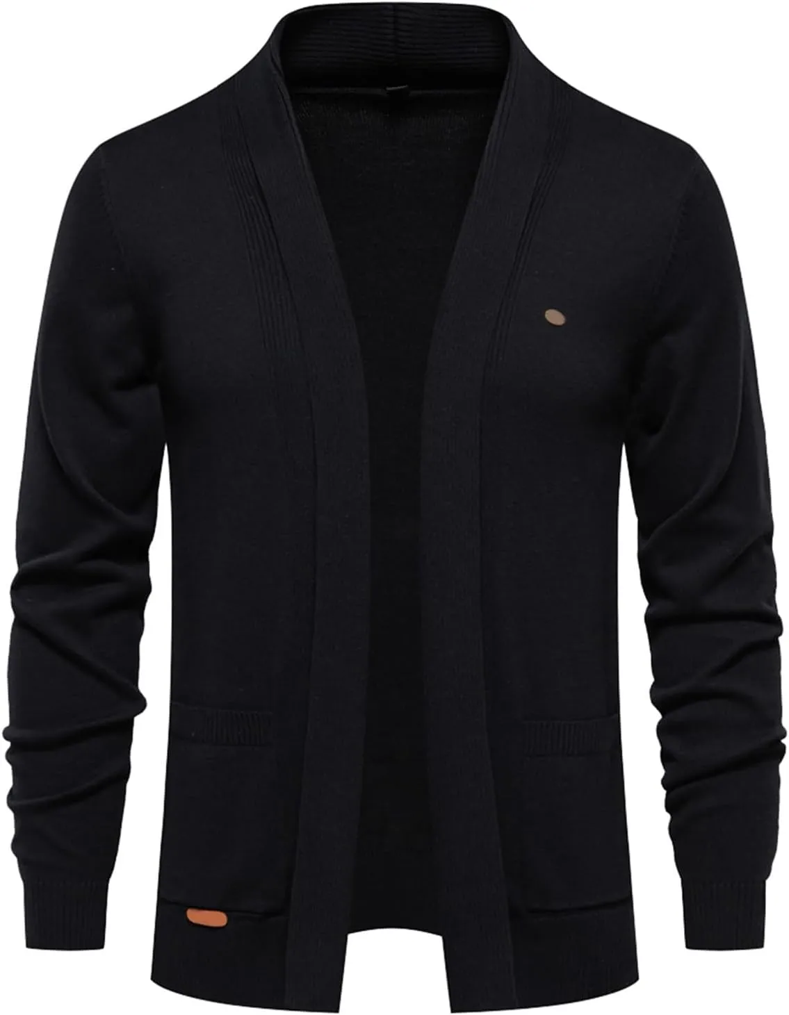 Mens Cardigan Sweater Casual Cable Knit V Neck Open Front Fleece Winter Sweater