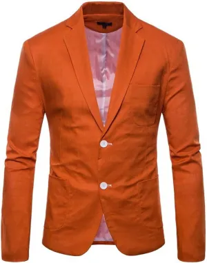 Mens Casual Cotton Blazer Sport Coat Vintage Blazer Suit Jacket Lightweight Business Jackets Slim Fit Suit Jackets