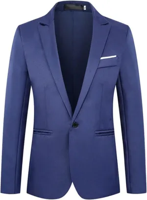 Men's Casual One Button Suit Blazer Jacket Slim Fit Sport Coat Suit Blazer Daily Lightweight Jackets Business Blazer